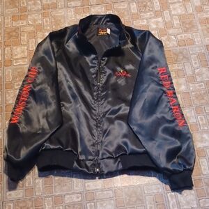 Nascar Winston Cup Black Jacket Red Baron Size 2xlarge